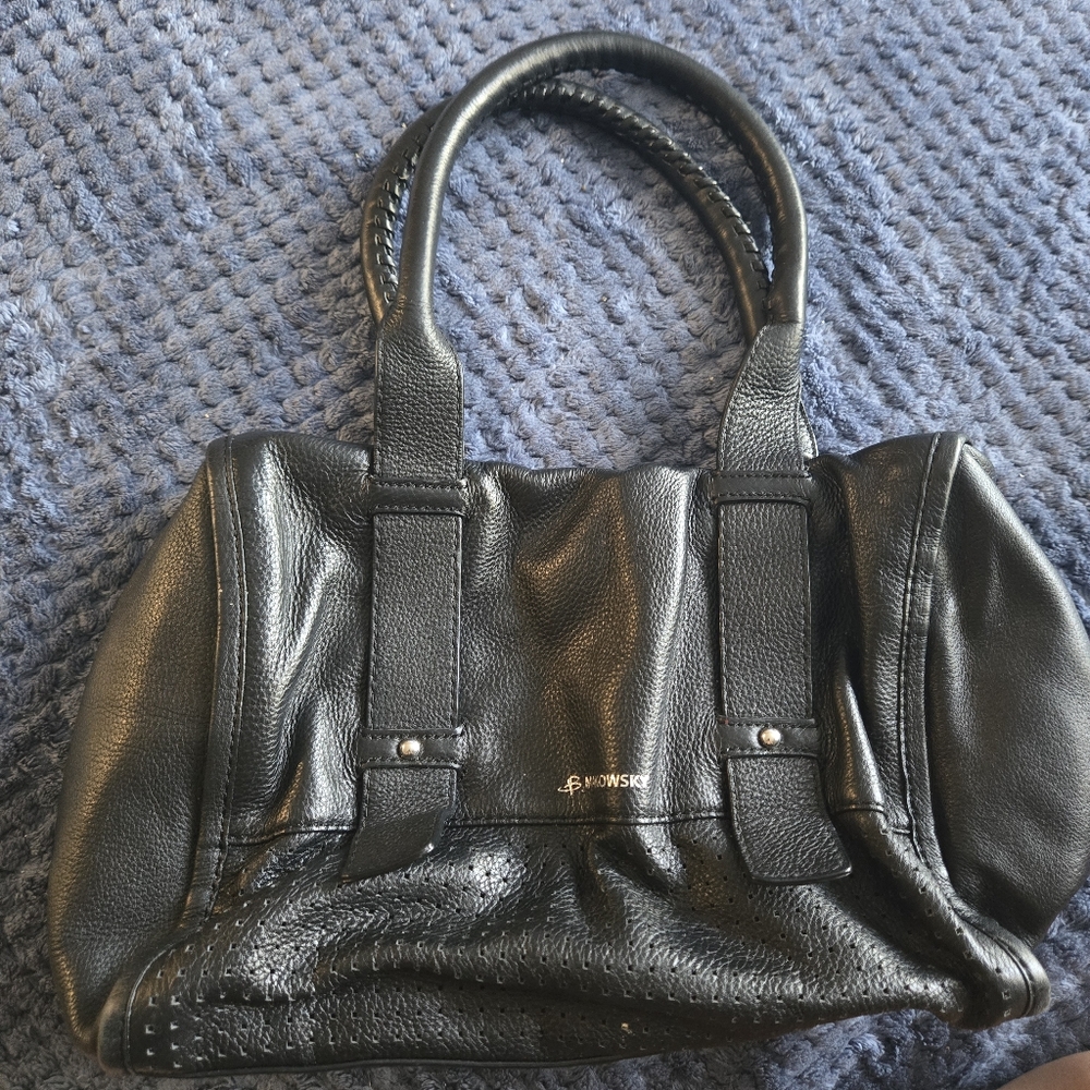 B. Makosky Black Leather Women's Bag